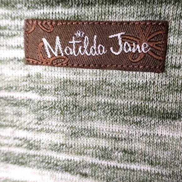 Matilda Jane "Out the Door" Vest small Heather Green stripes - Picture 5 of 10